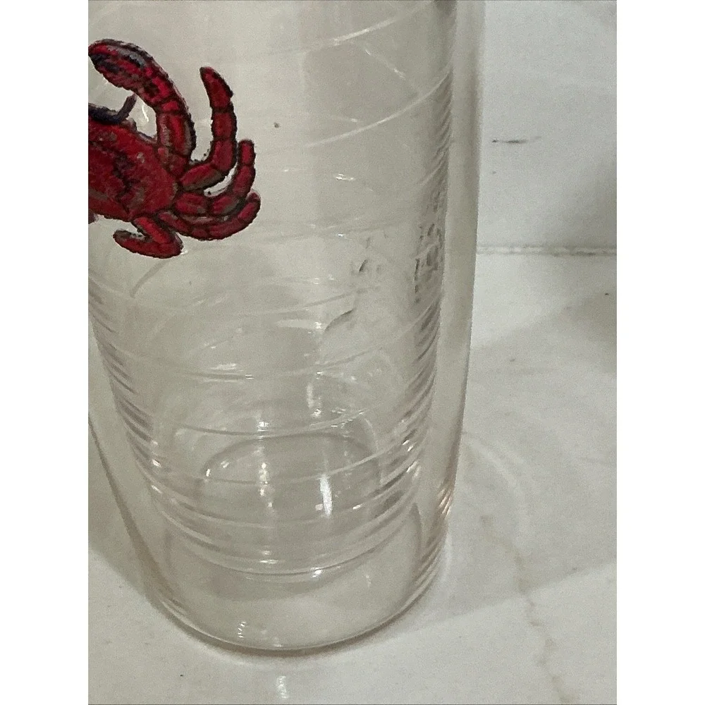 Tervis 16 oz Tumblers Lot of 5 Embroidered Red Crab Insulated Beach Lakehouse